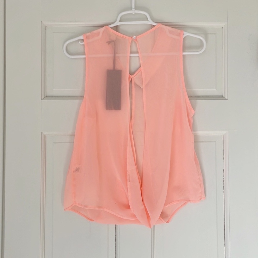 NWT IRIS LOS ANGELES top size S orange white embellished collar sleevele… - Picture 2 of 7